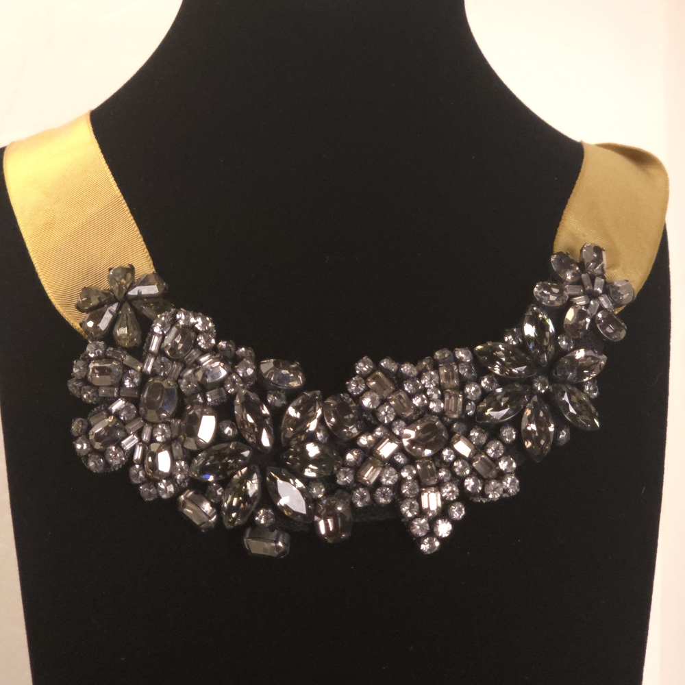 Vera Wang Black and Gold Crystal Necklace